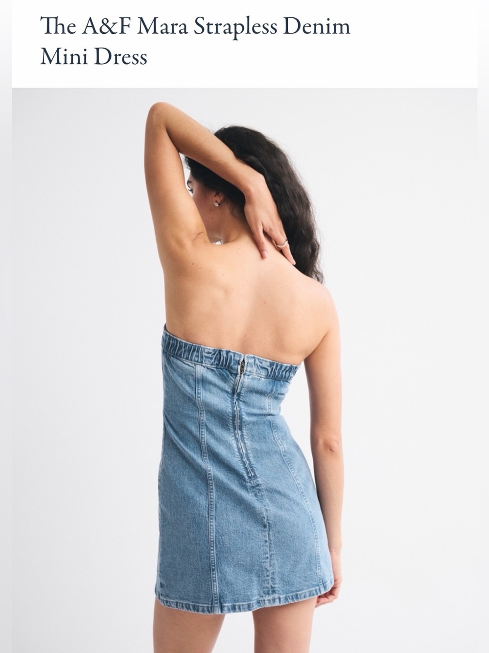 Abercrombie & Fitch Mara Strapless Denim Mini Dress in Light Blue - Picture 5 of 5